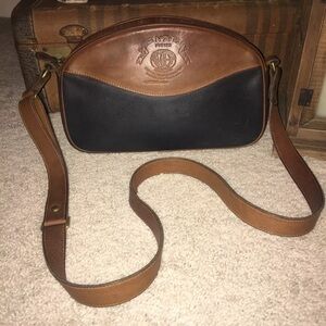 Vintage Ghurka Marley Hodgson Purser No. 76 Crossbody Bag In Rare Two Tone Navy